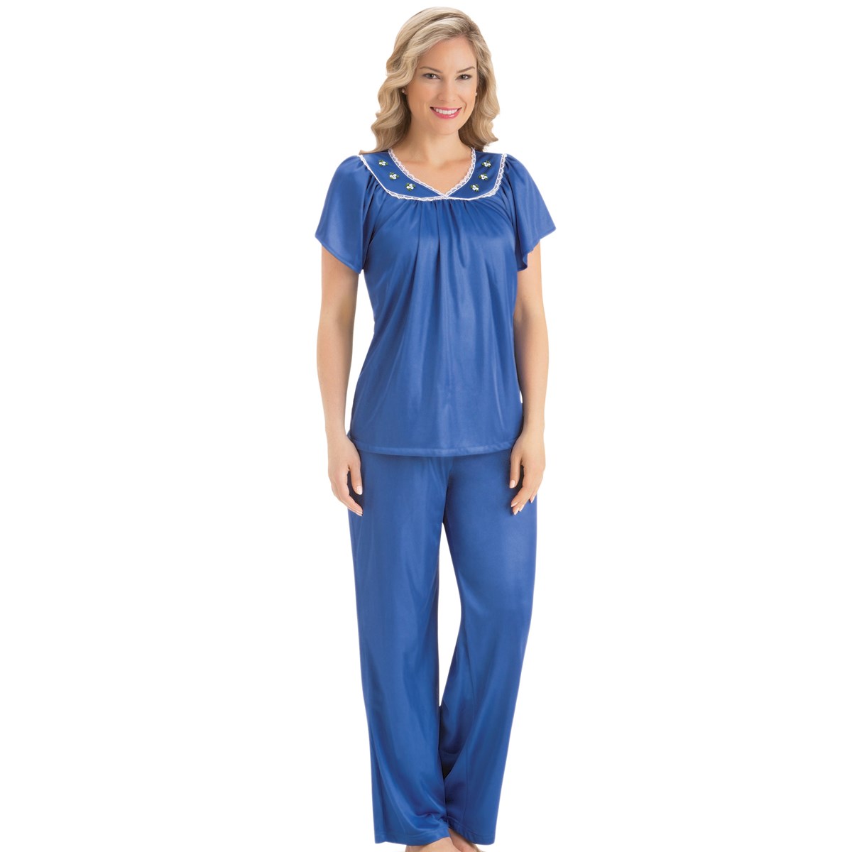 Tricot Pajamas with Lace Trim Collections Etc.