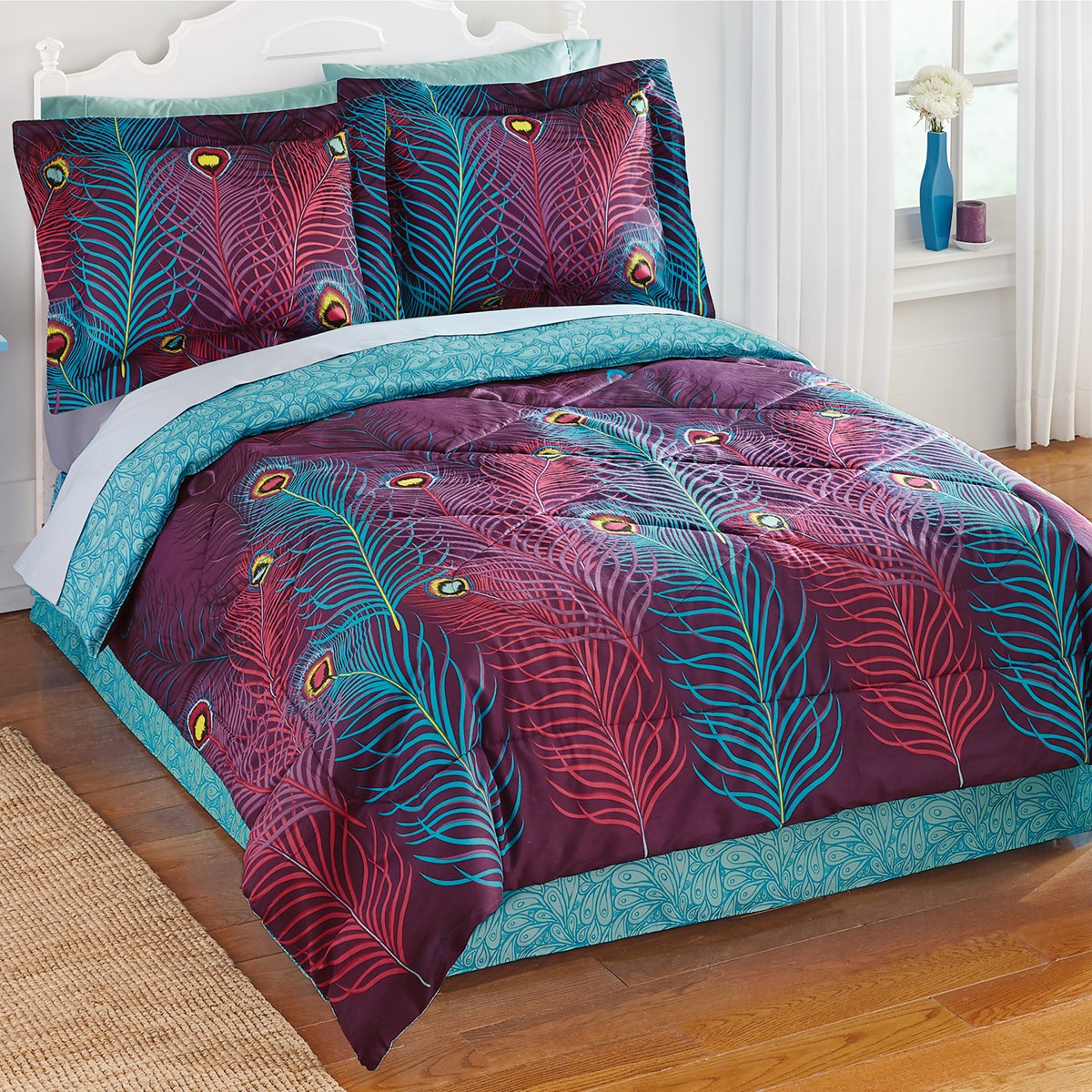 Peacock Feathers Comforter Set Collections Etc.