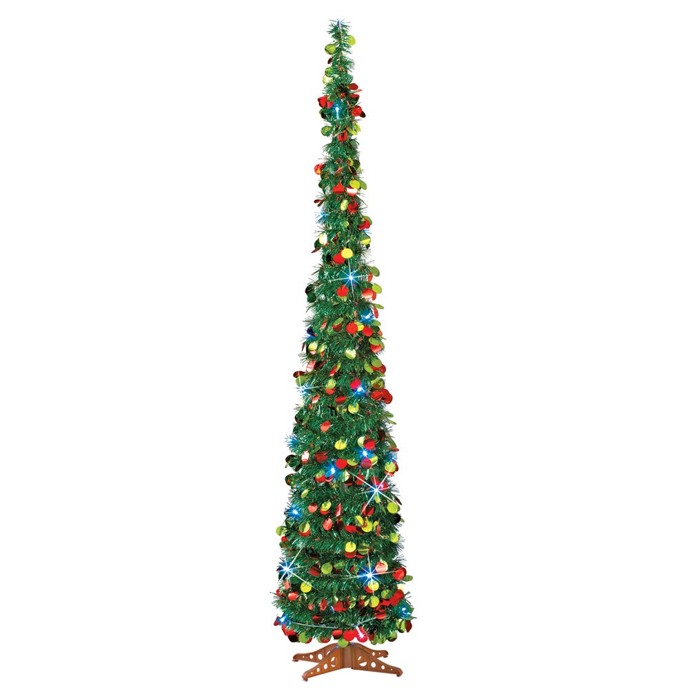 Lighted Slim Pullup Christmas Tree 65" Collections Etc.