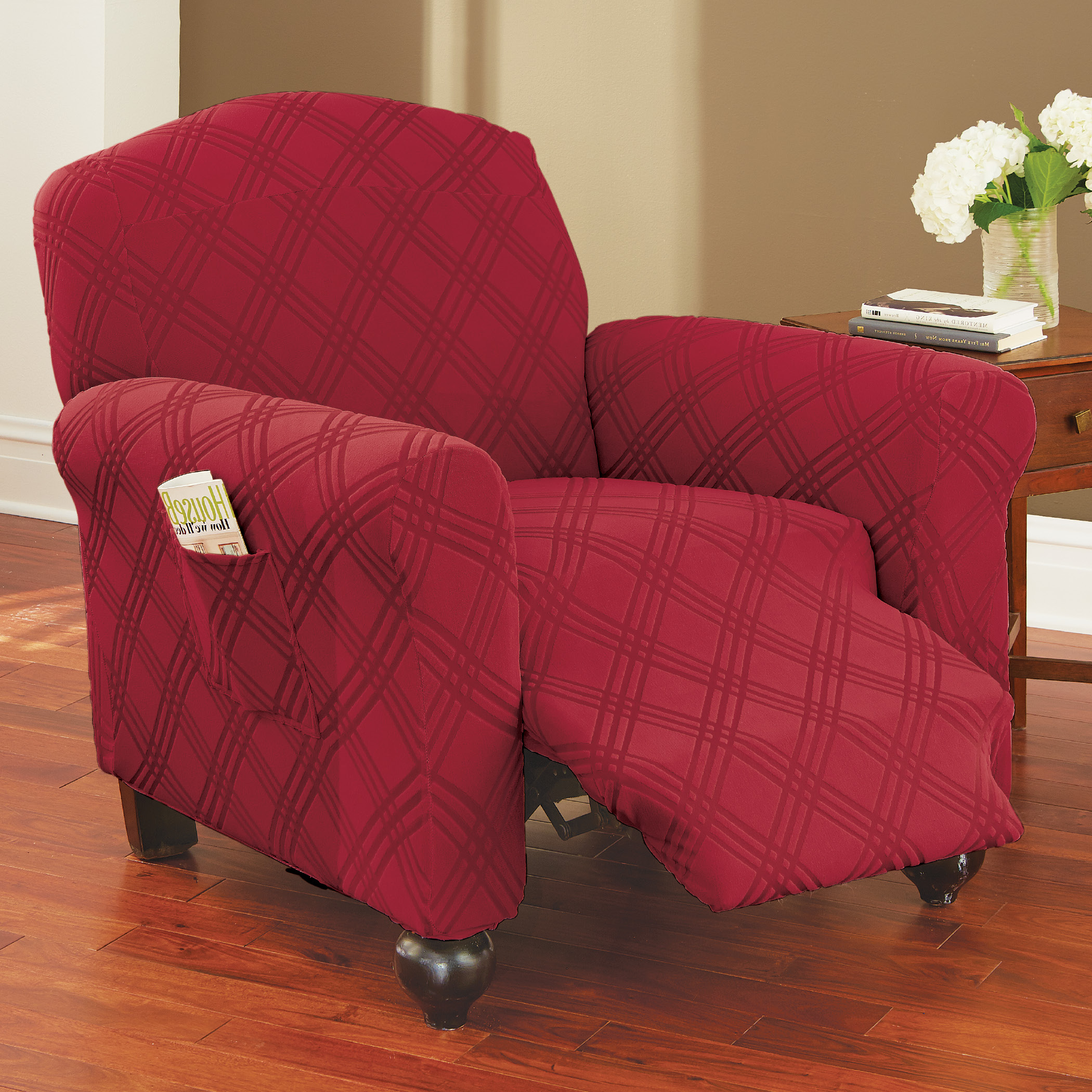 Double Diamond Form Fit Stretch Furniture Slipcover - Picture 8 of 21