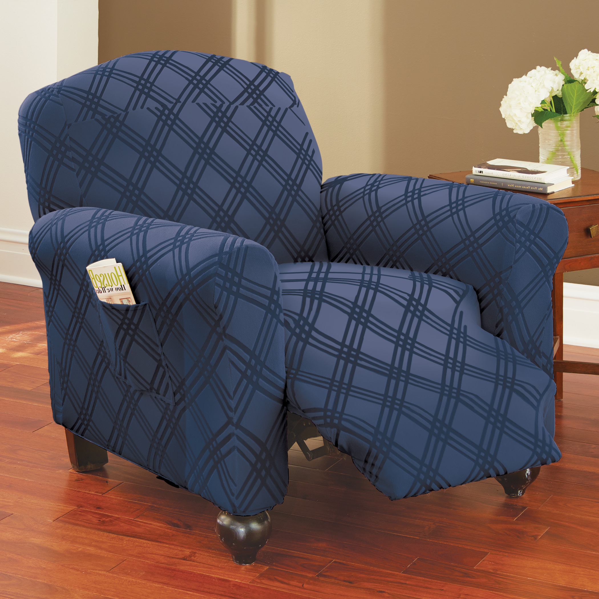 Double Diamond Form Fit Stretch Furniture Slipcover - Picture 17 of 21