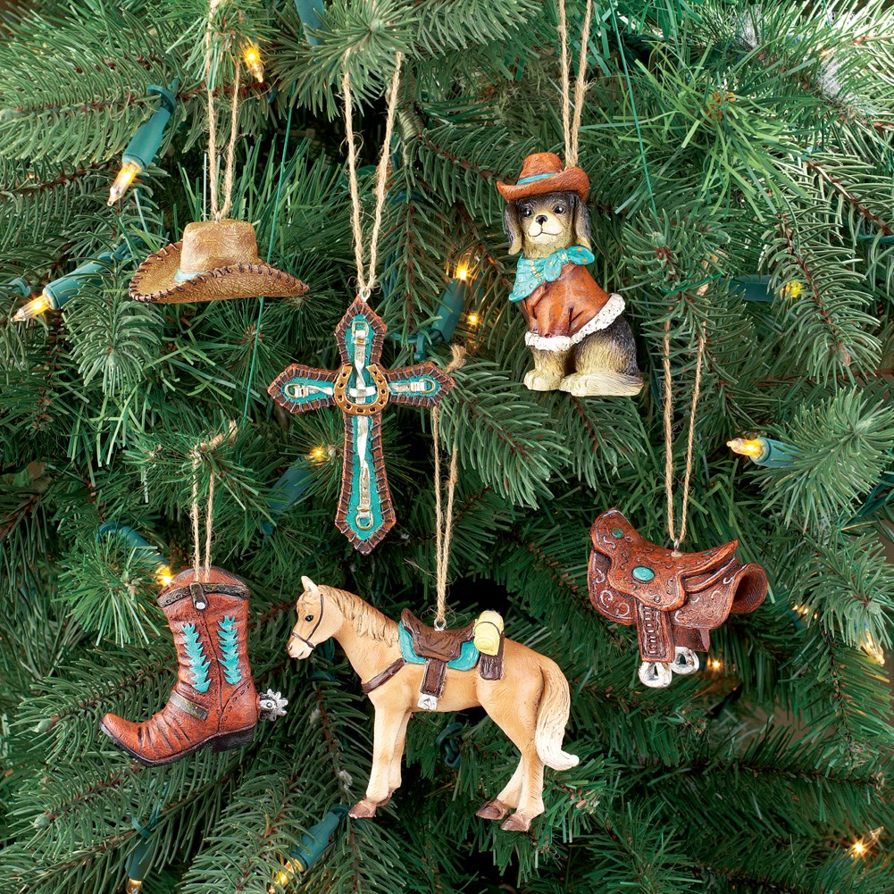 Western Christmas Tree Ornaments - Set of 6 | Collections Etc.