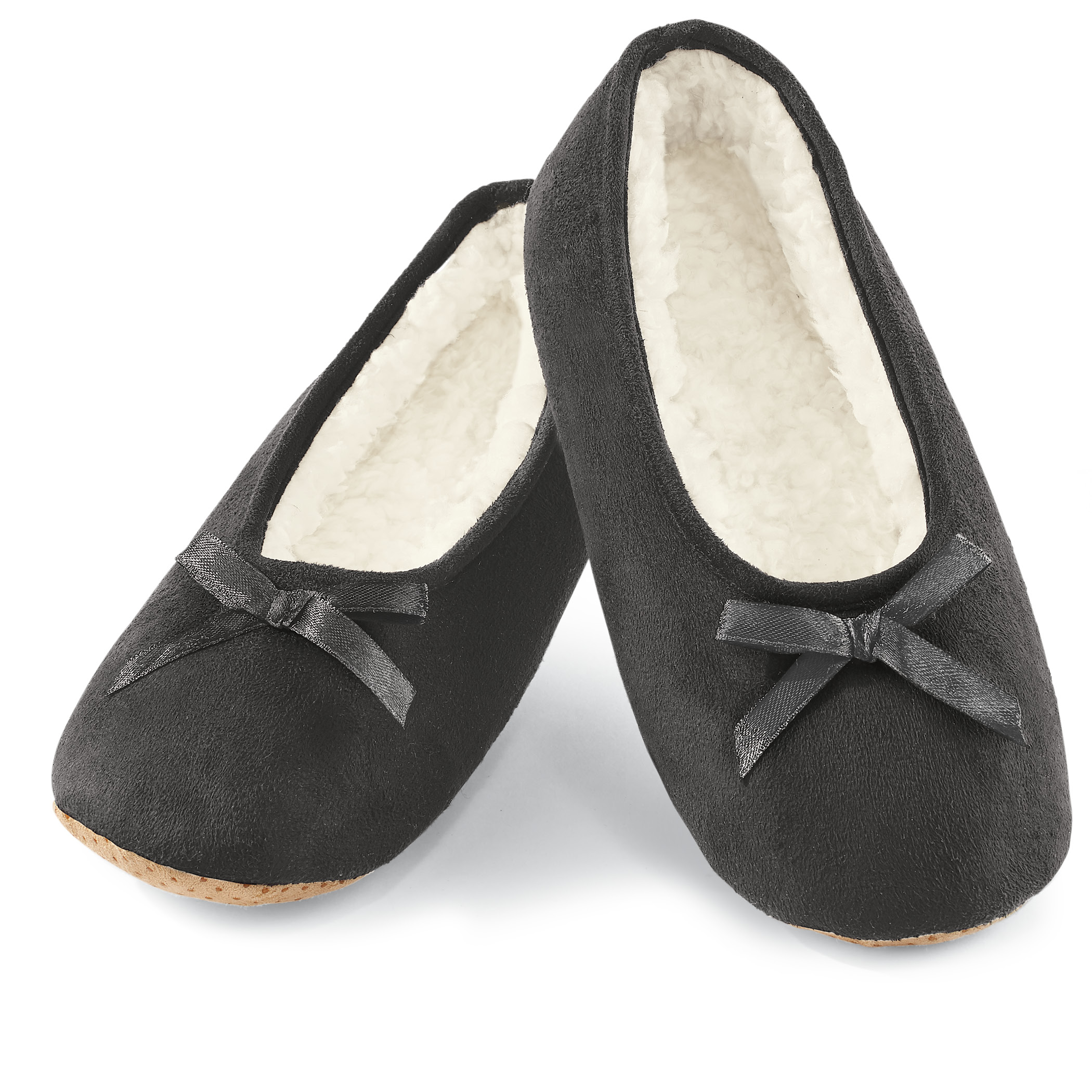 Pantofole ballerine comode in finta pelle scamosciata - Foto 5 di 15