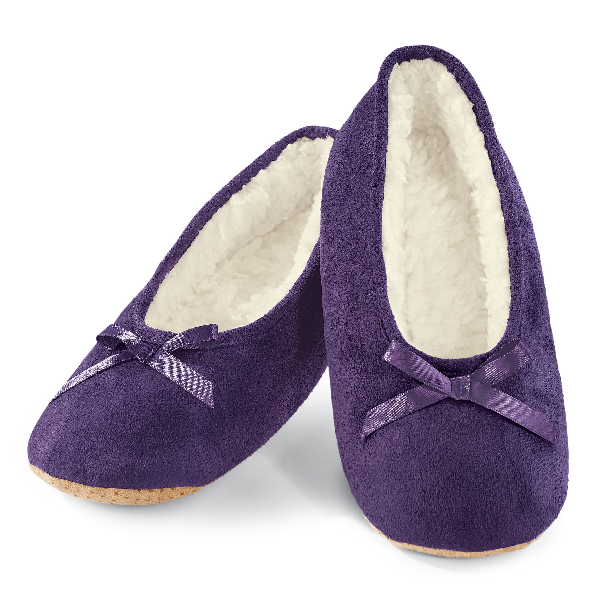 Pantofole ballerine comode in finta pelle scamosciata - Foto 9 di 15