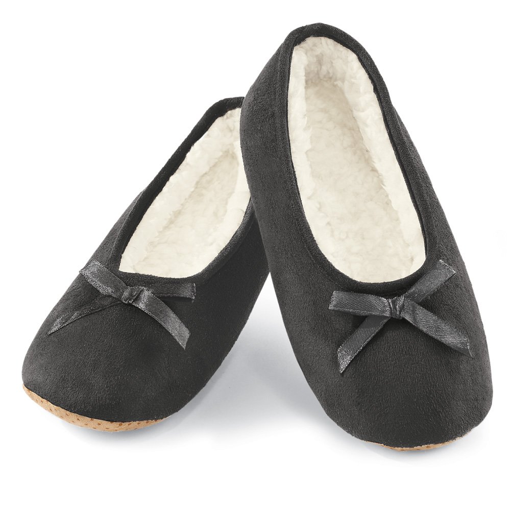 Pantofole ballerine comode in finta pelle scamosciata - Foto 4 di 15