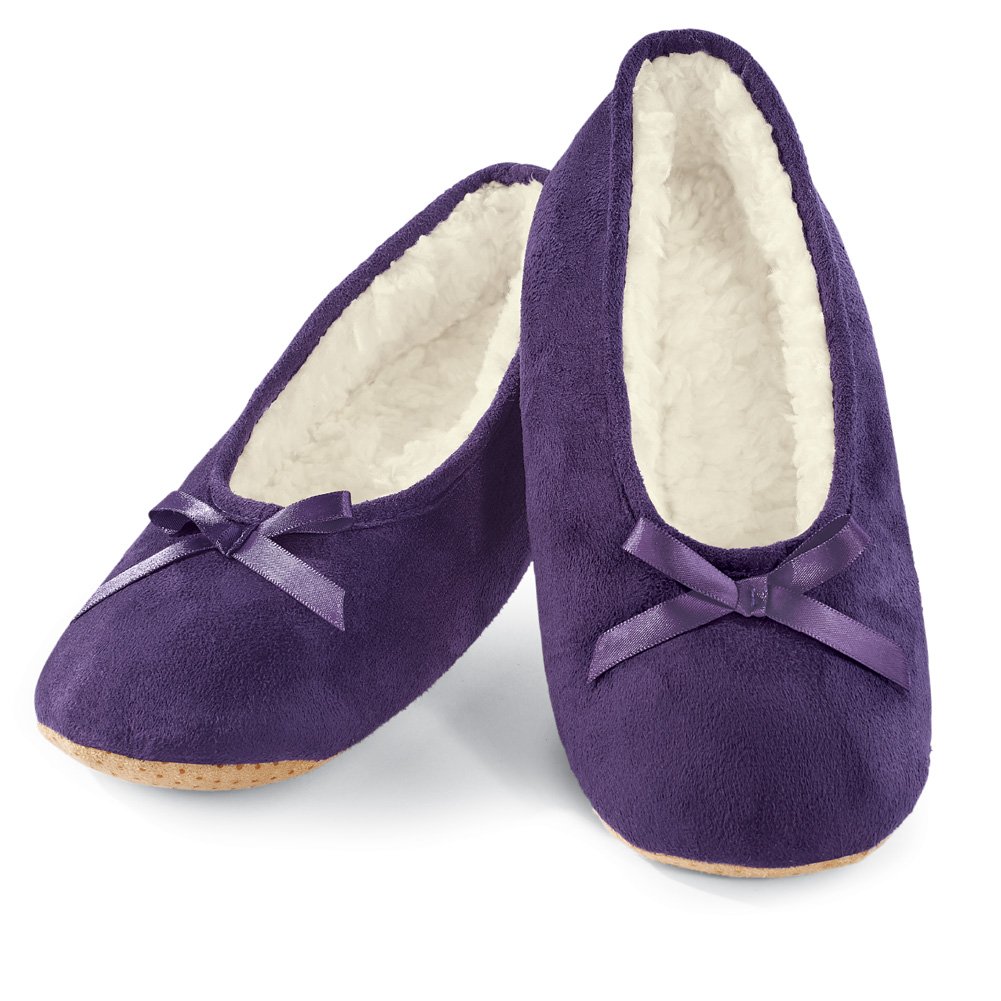 Pantofole ballerine comode in finta pelle scamosciata - Foto 8 di 15