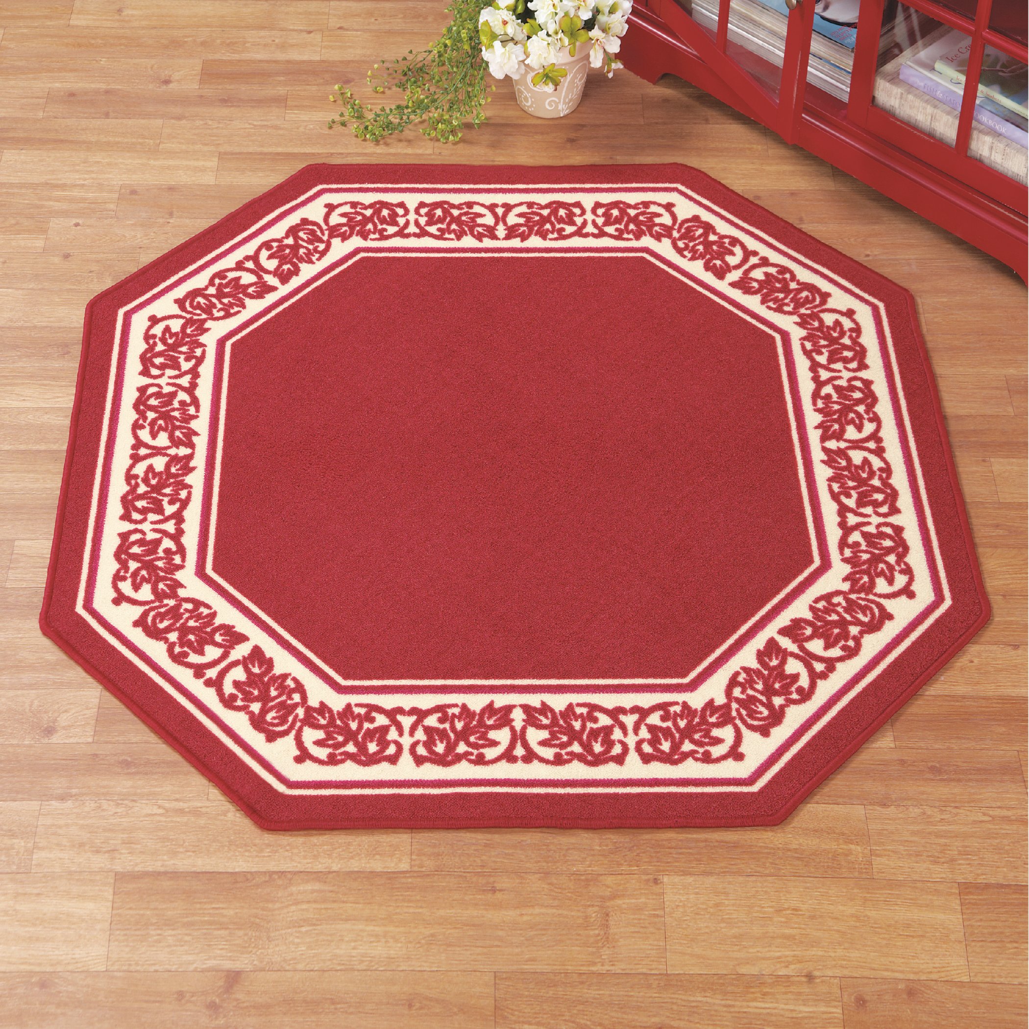 Alfombra con borde floral octágono - Imagen 7 de 14