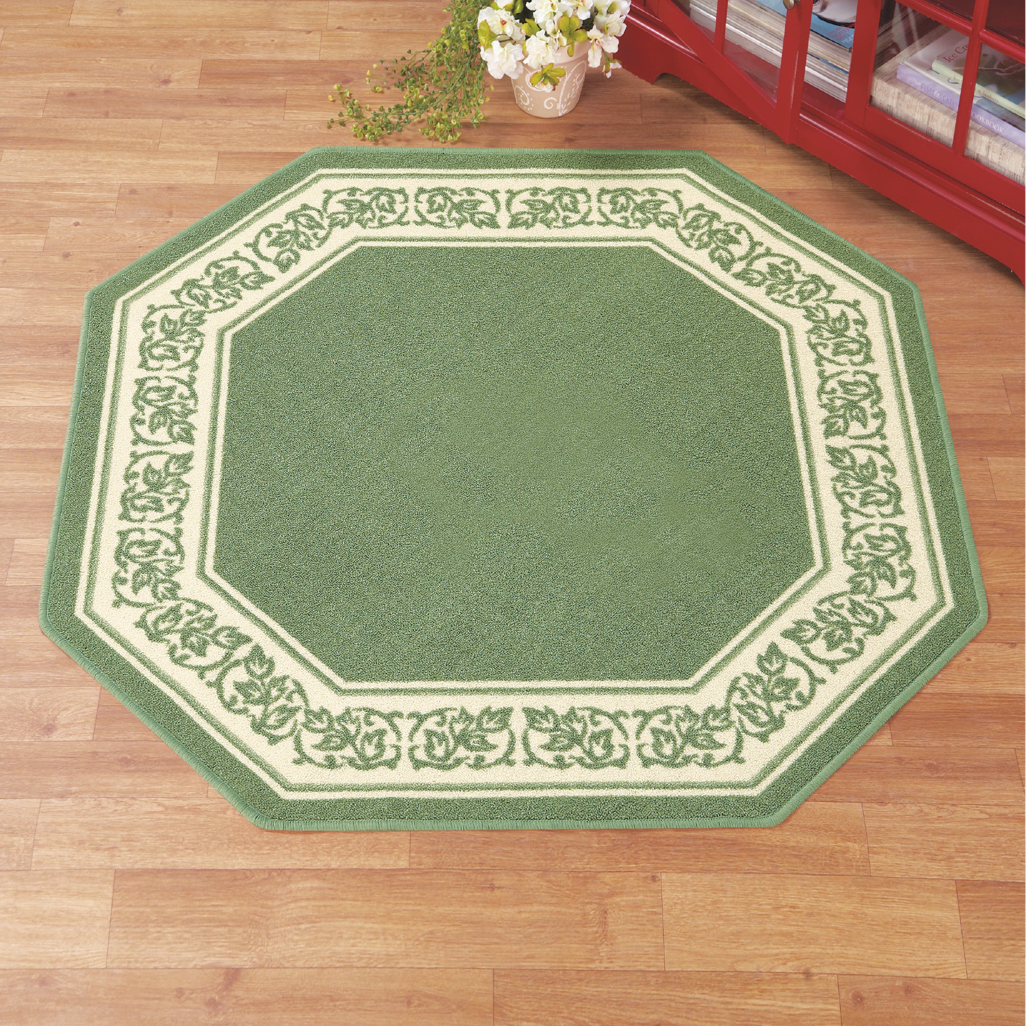 Alfombra con borde floral octágono - Imagen 11 de 14