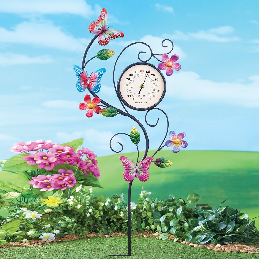 Butterfly Thermometer Garden Stake Collections Etc.