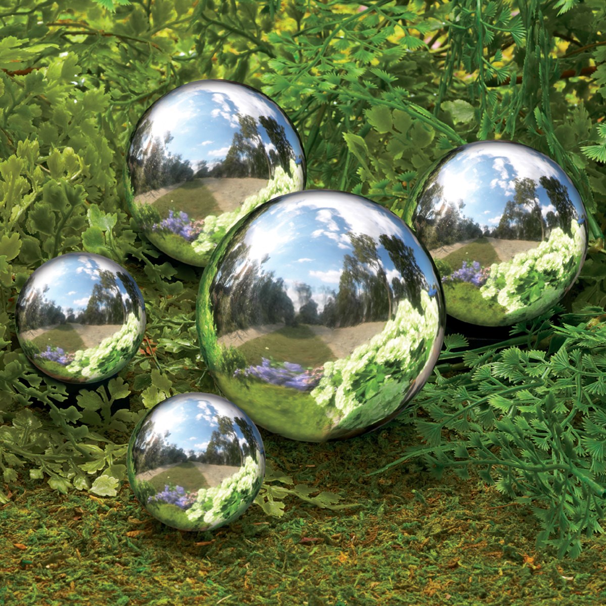 Reflective Garden Spheres Set of 5 Collections Etc.