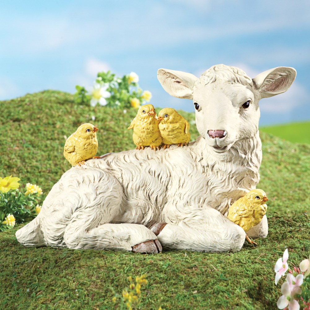 Easter Lamb and Chicks Figurine Collections Etc.