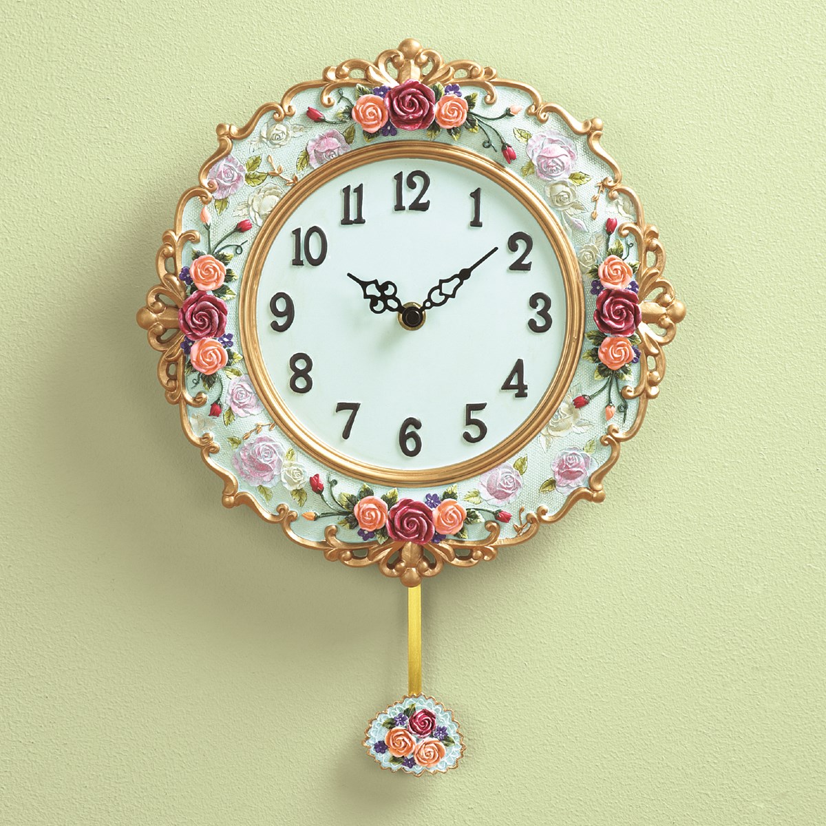 Antique Victorian Rose Pendulum Clock Collections Etc.