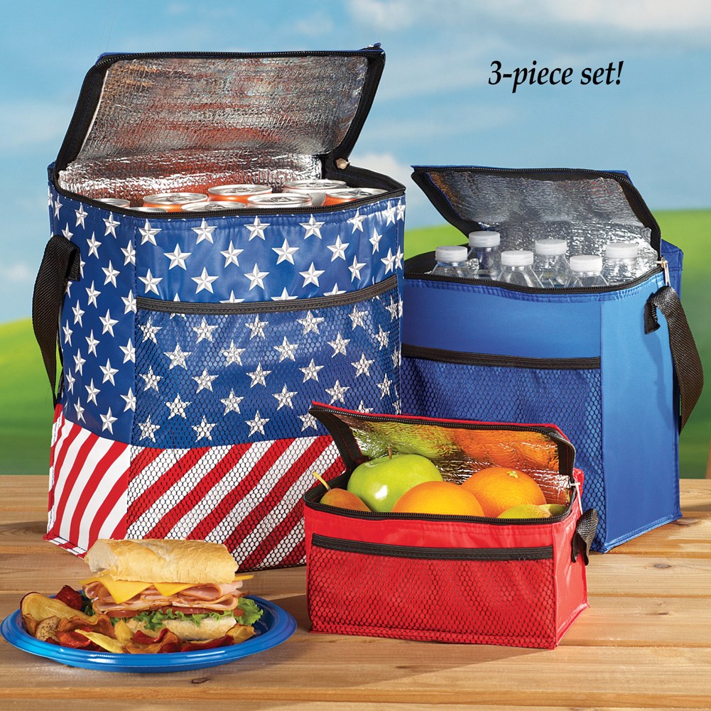 Americana Insulated Lunch Coolers Set of 3 Collections Etc.