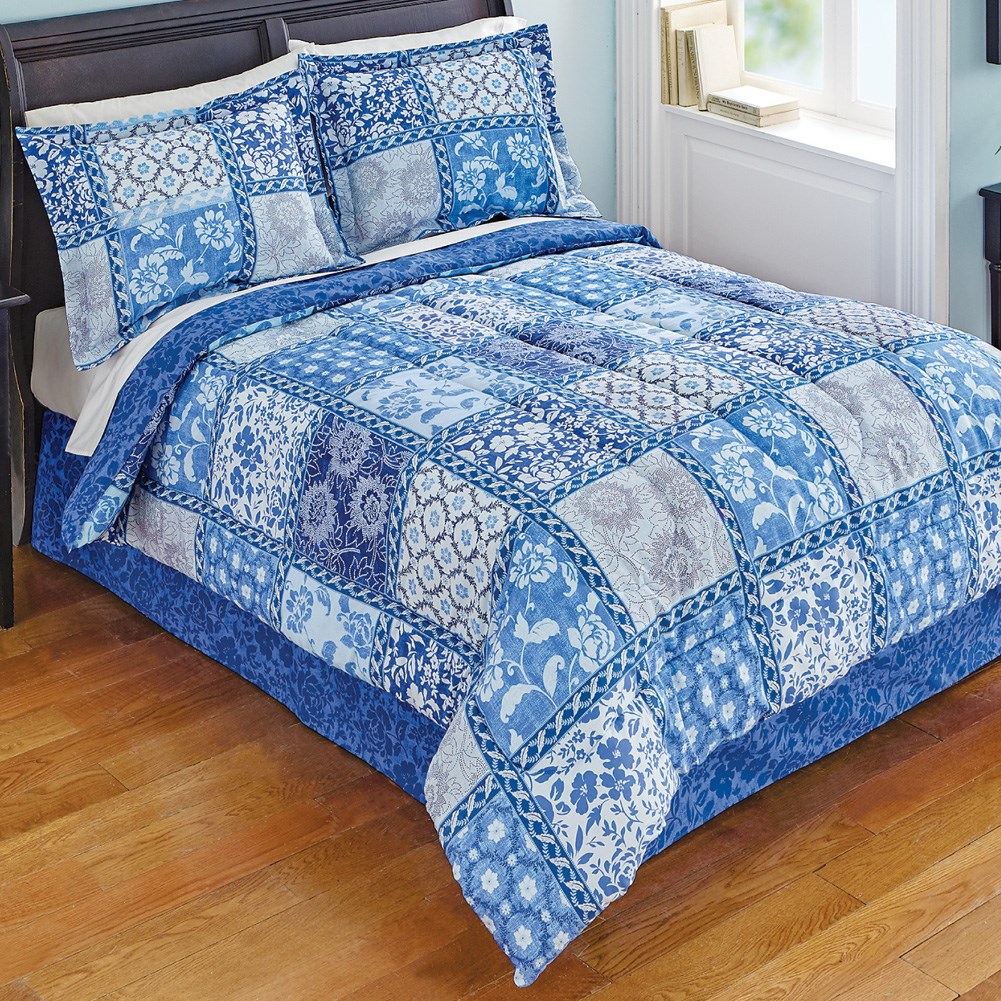 Venice Blue Comforter Set With Bedskirt Collections Etc