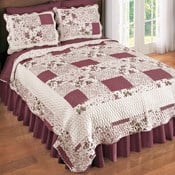 Floral Gardenscape Plisse Bedspread