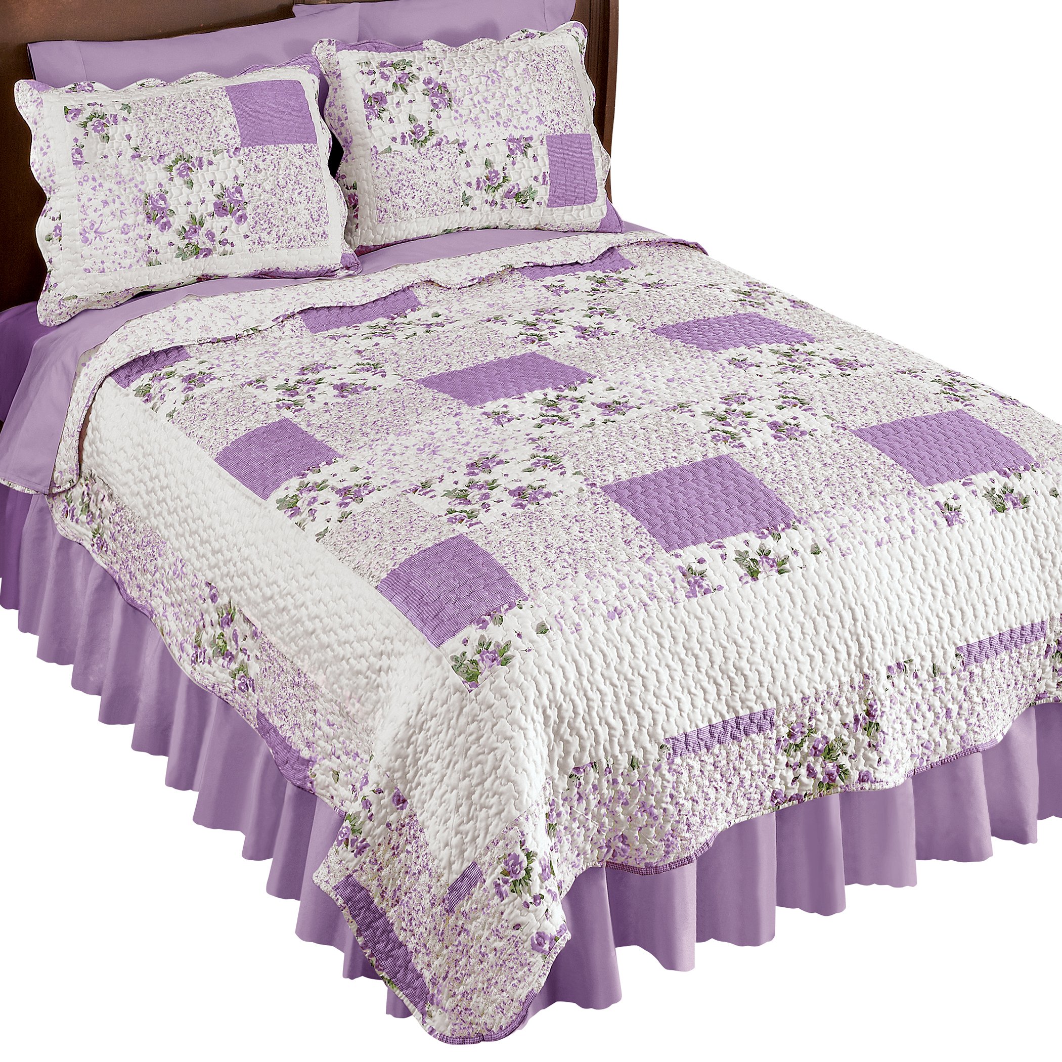 Hadley Floral Patchwork Reversible Lightweight Quilt - Picture 8 of 13