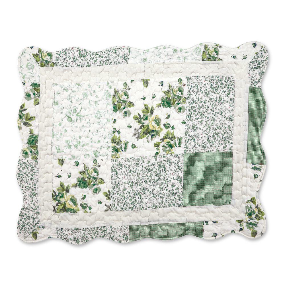 Hadley Floral Patchwork Pillow Sham Sham Sage
