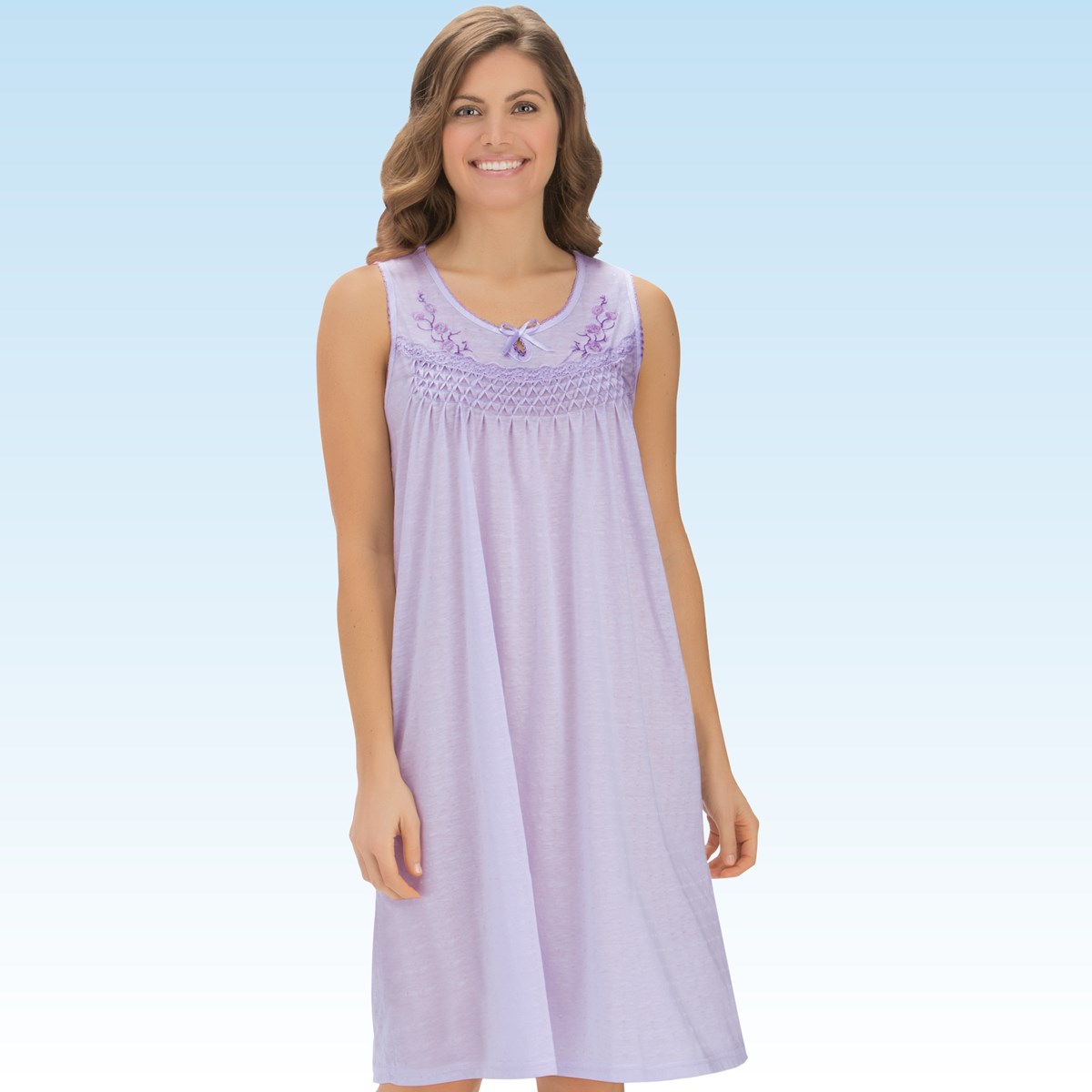 Embroidered Pointelle Sleeveless Nightgown Collections Etc.