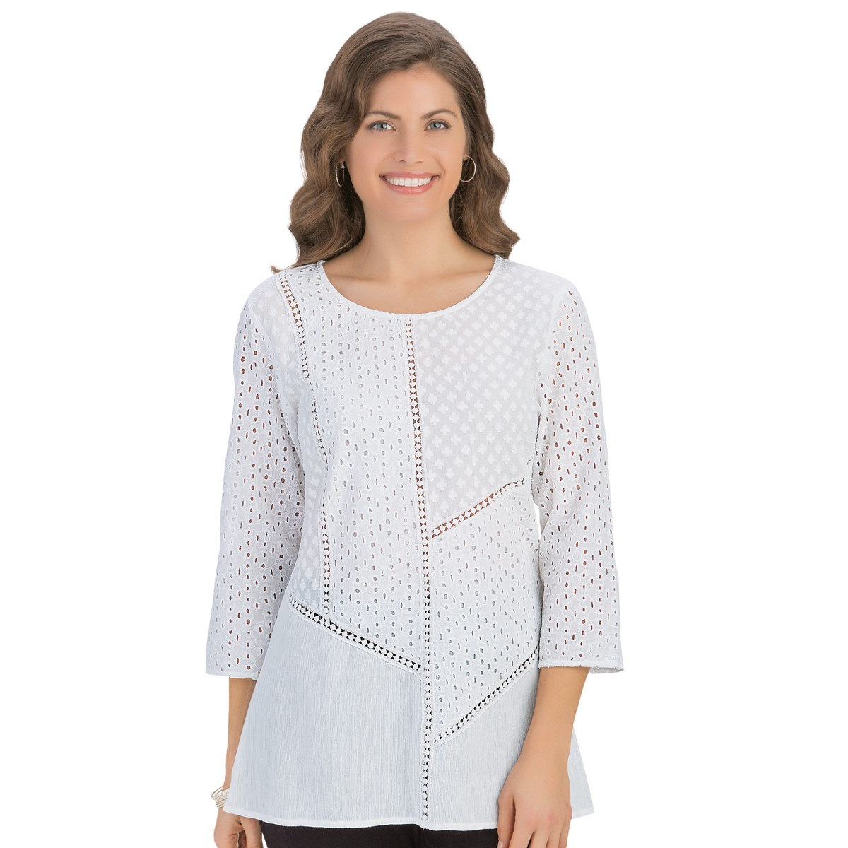 Lace Eyelet Gauze Woven Tunic Collections Etc.