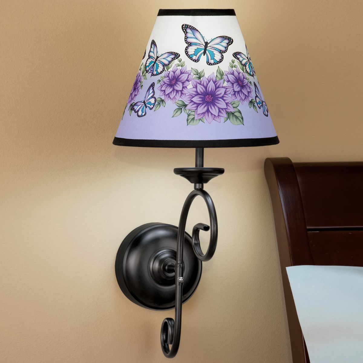 Butterfly Floral Wall Lamp with Remote Collections Etc.
