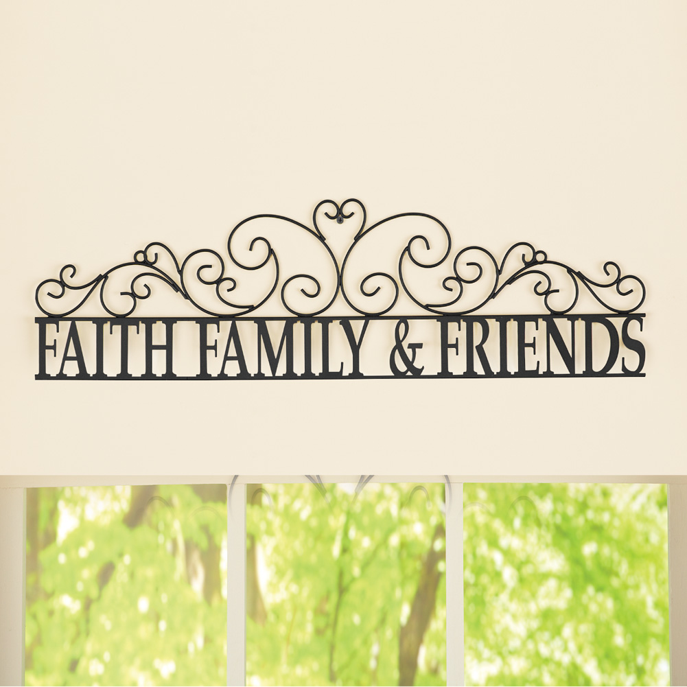 Faith Family Friends Scroll Metal Wall Art - Faith Metal Wall Art Faith Family Friends Scroll Metal Wall Art - Faith Metal Wall Art