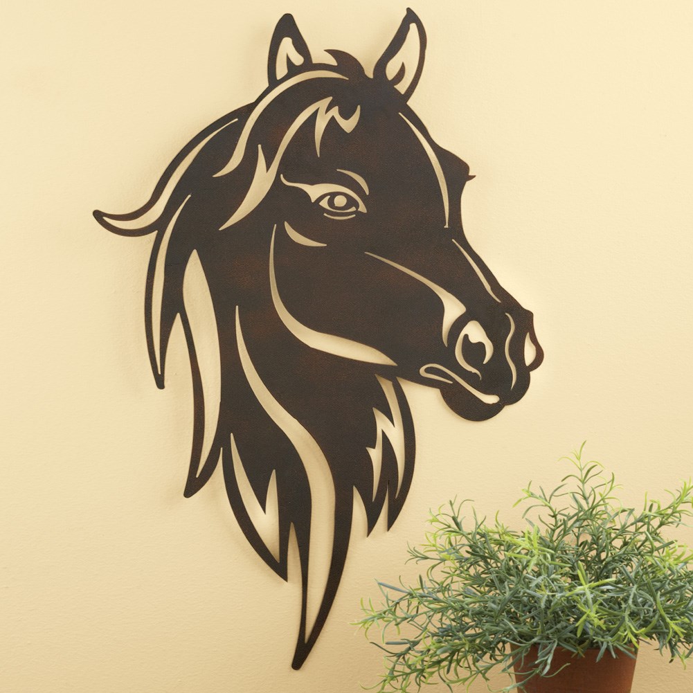 Metal Western Horse Head Wall Art Collections Etc.