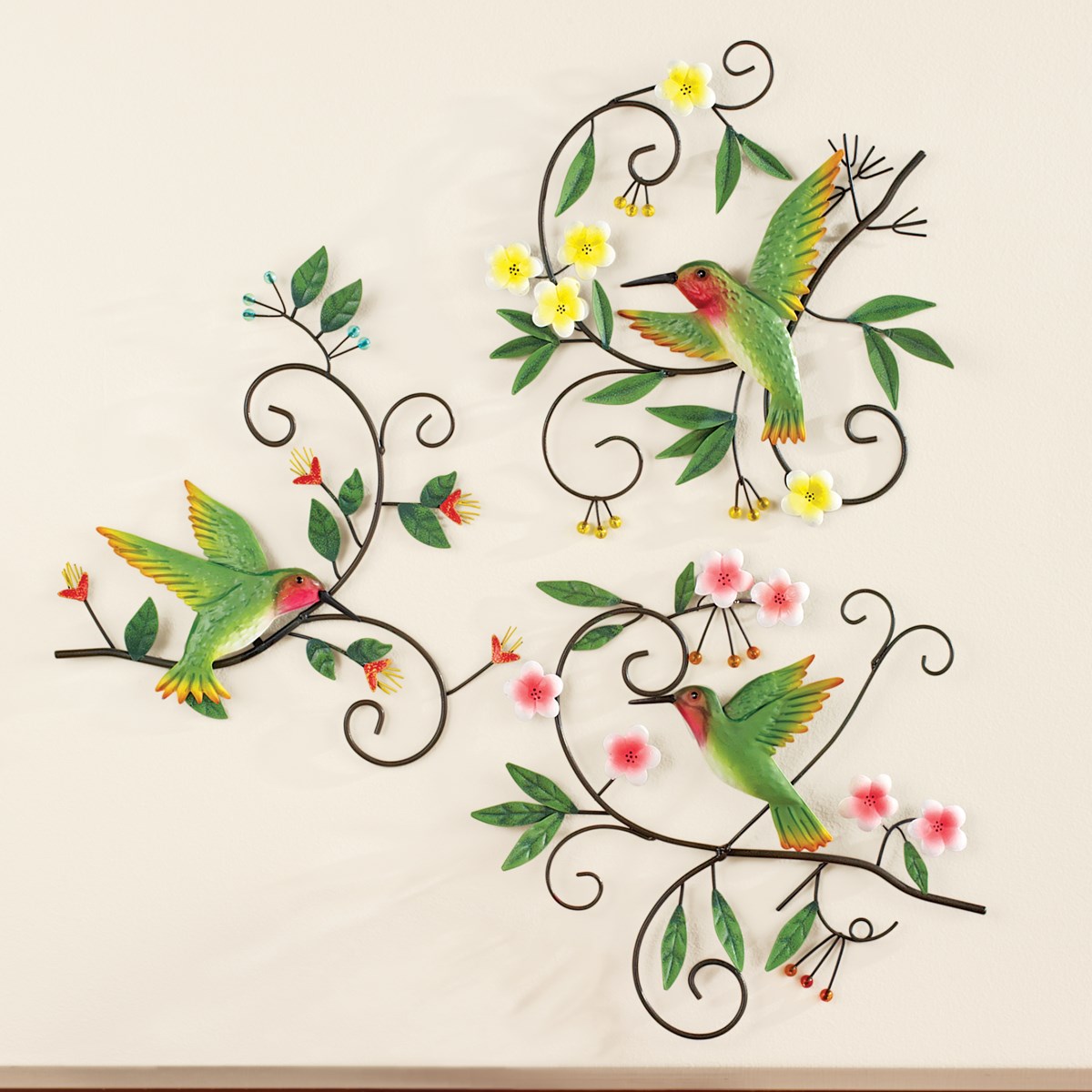 Hummingbird Scrolling Vines Wall Art Set of 3 Collections Etc.