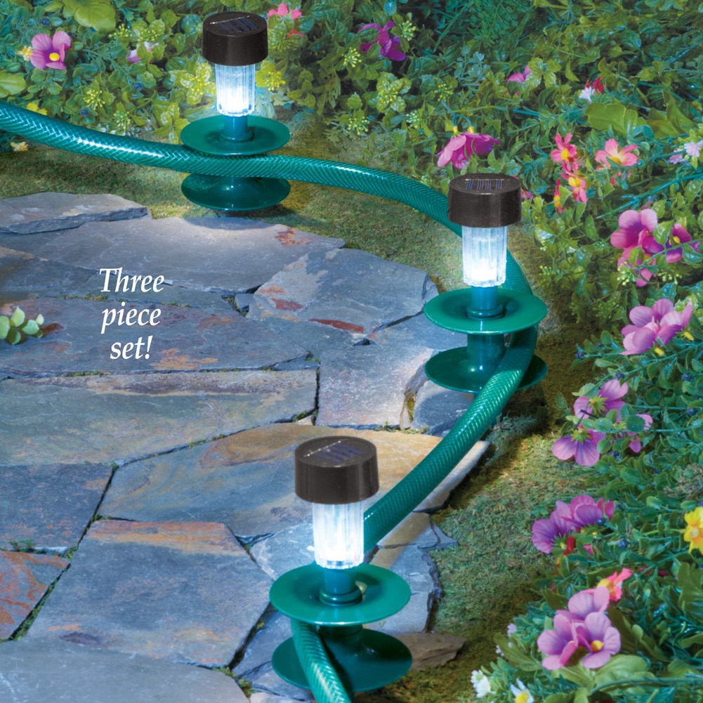 Water Hose Guides with Solar Lanterns Set of 3 Collections Etc.