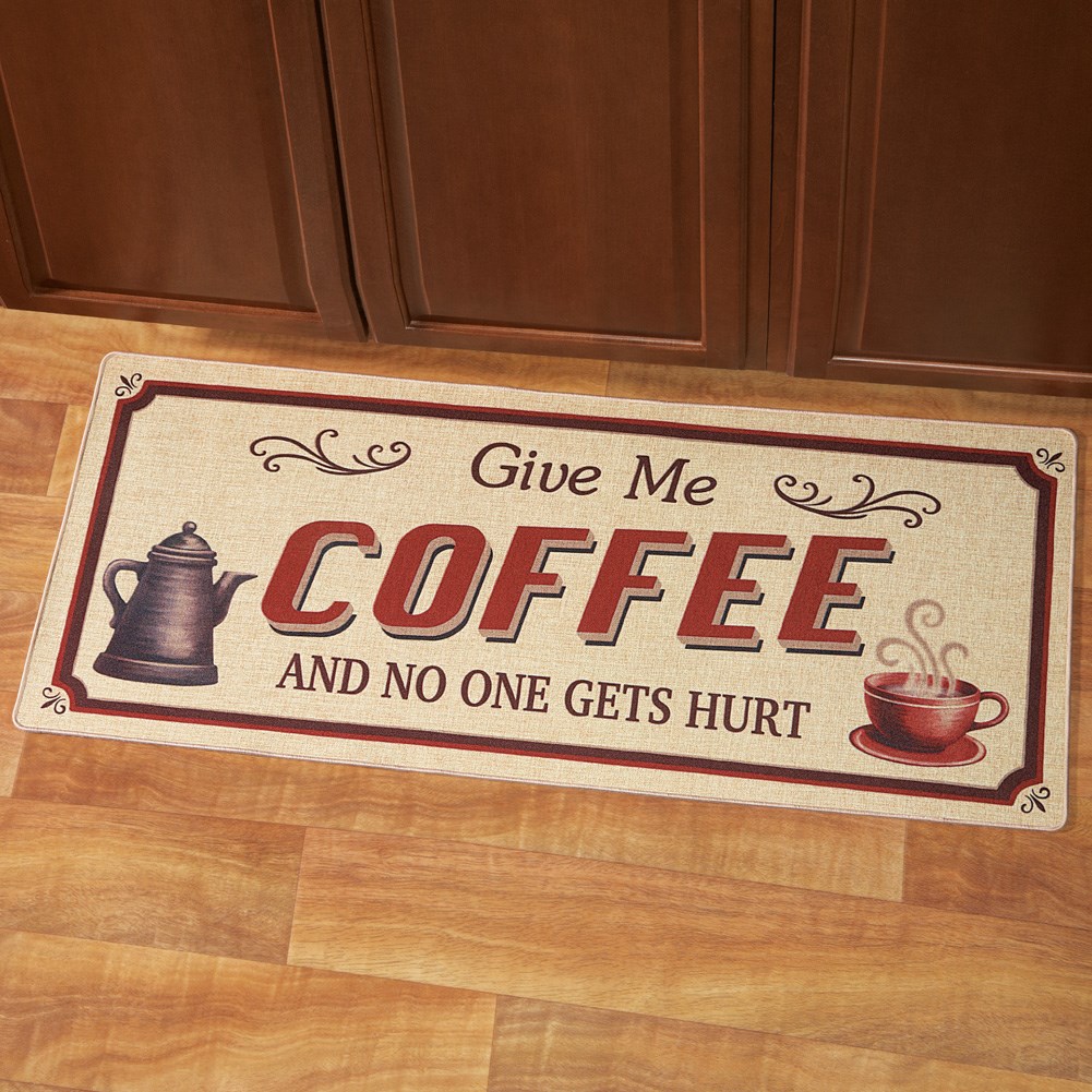 Give Me Coffee Novelty Kitchen Rug Collections Etc.