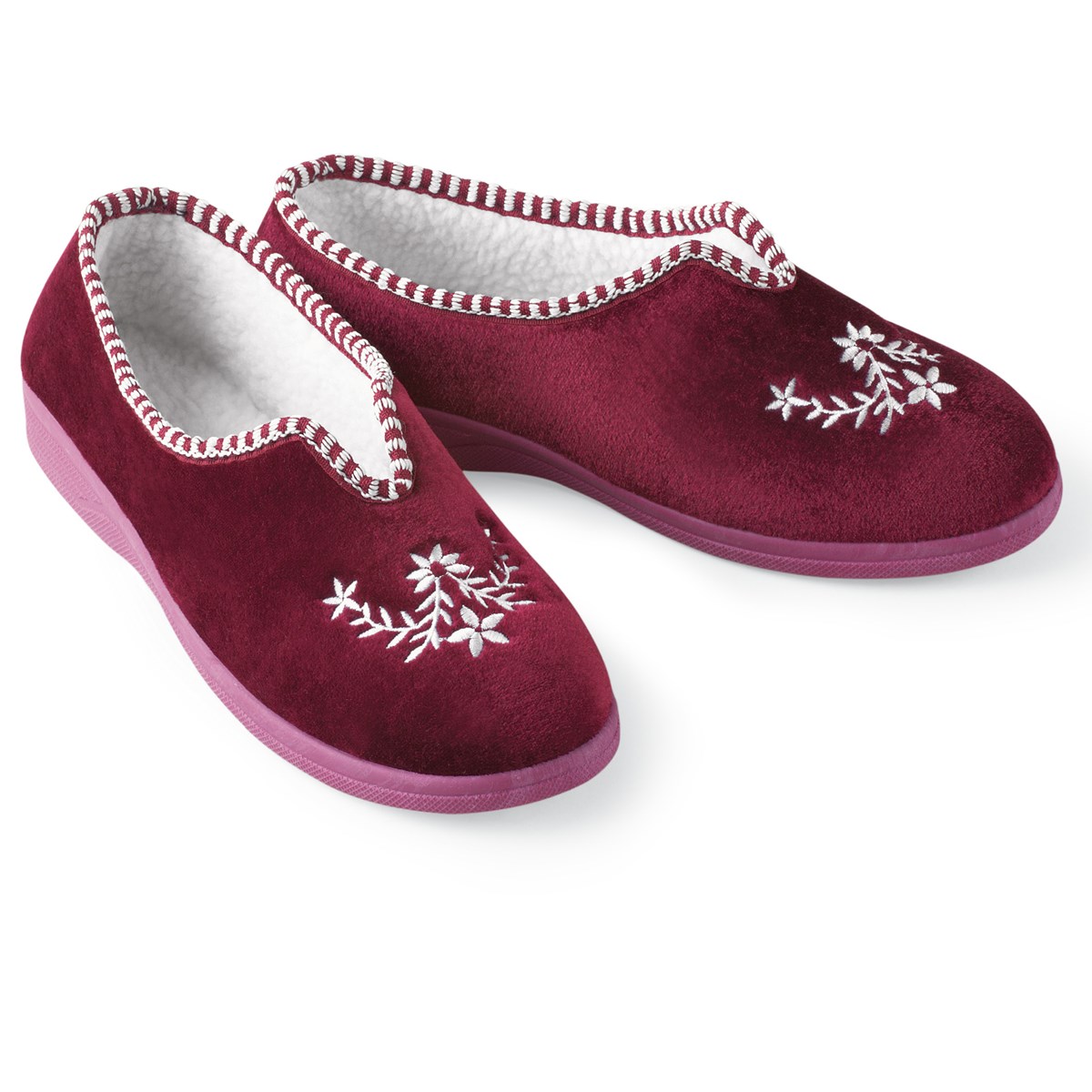 Embroidered Floral Velvet Slipper Collections Etc.