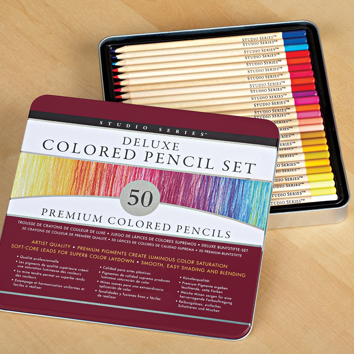 Deluxe Colored Pencils With Case Set of 50 Collections Etc.