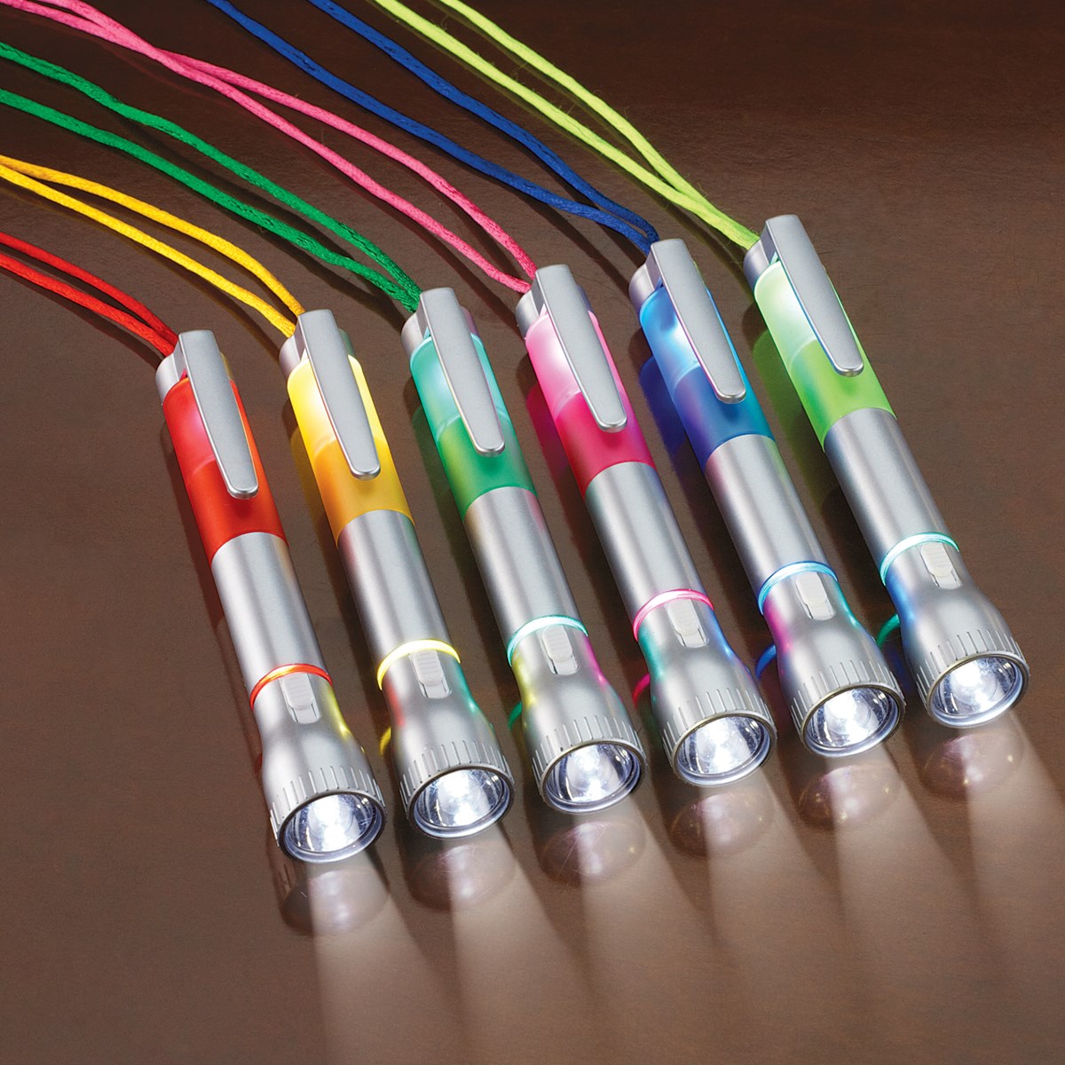 LED Flashlight Lanyard Pens Set of 6 Collections Etc.