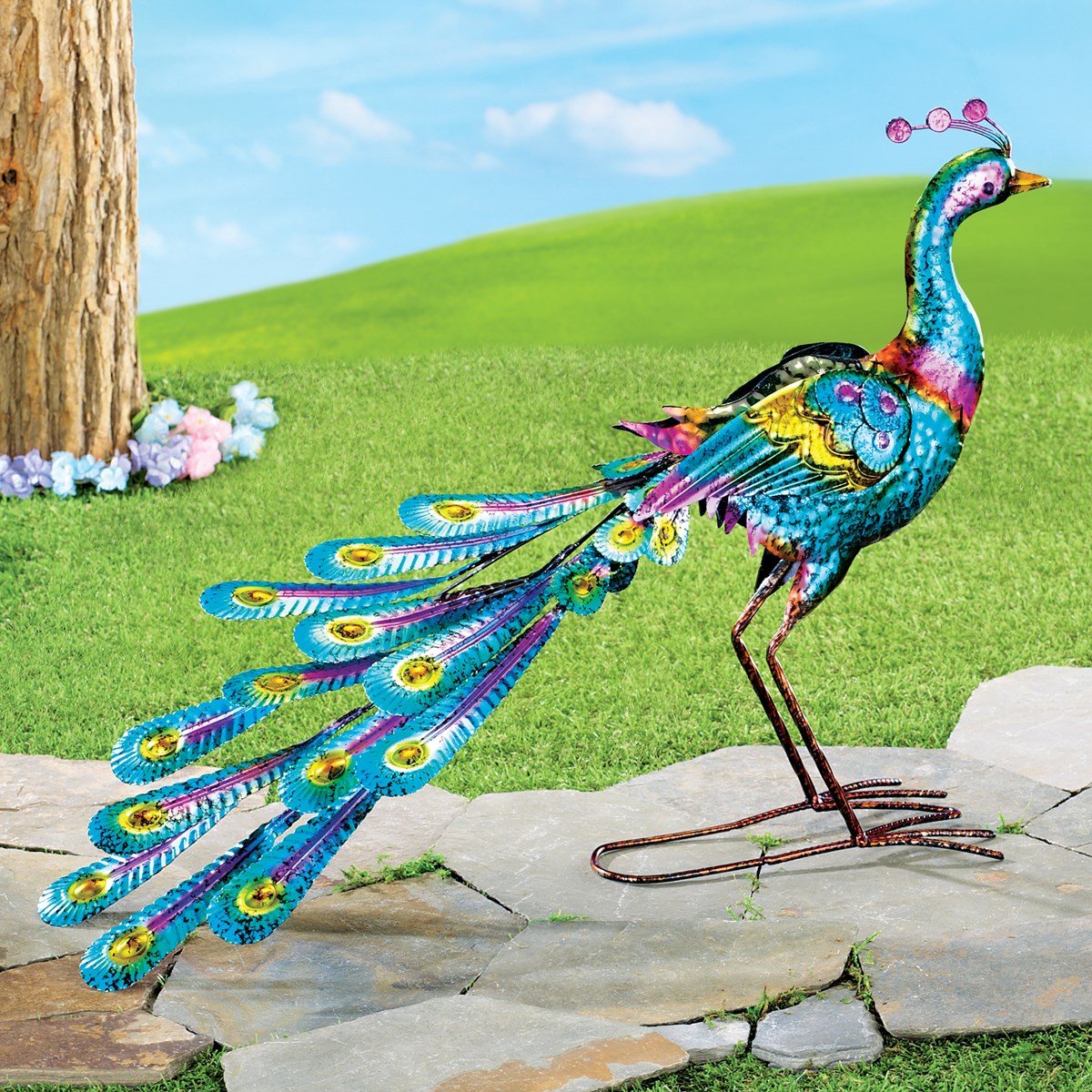 Colorful Peacock Garden Figurine Collections Etc.