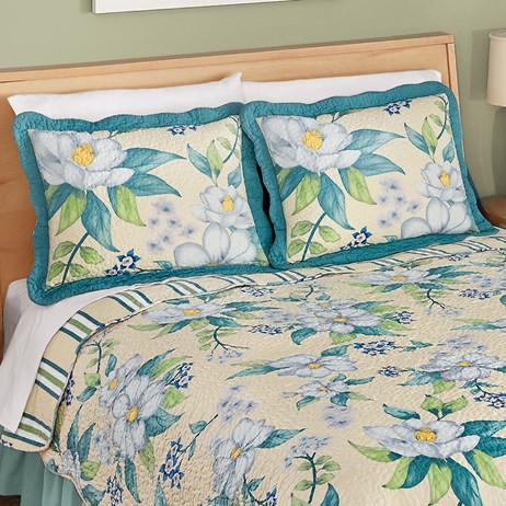 Magnolia Scalloped Edge Pillow Sham Collections Etc