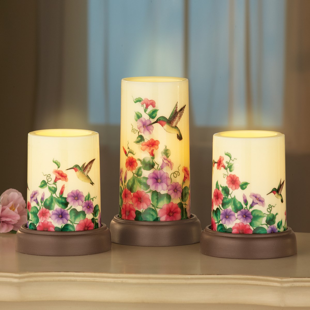 LED Hummingbird Garden Candles Set of 3 Collections Etc.