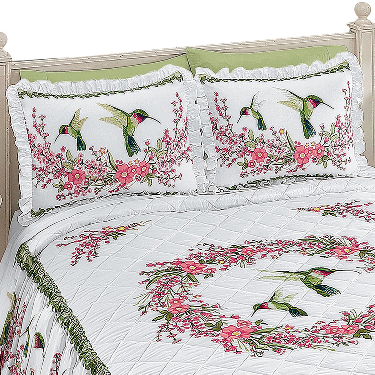 Hummingbirds & Floral Wreath Pillow Sham Collections Etc.
