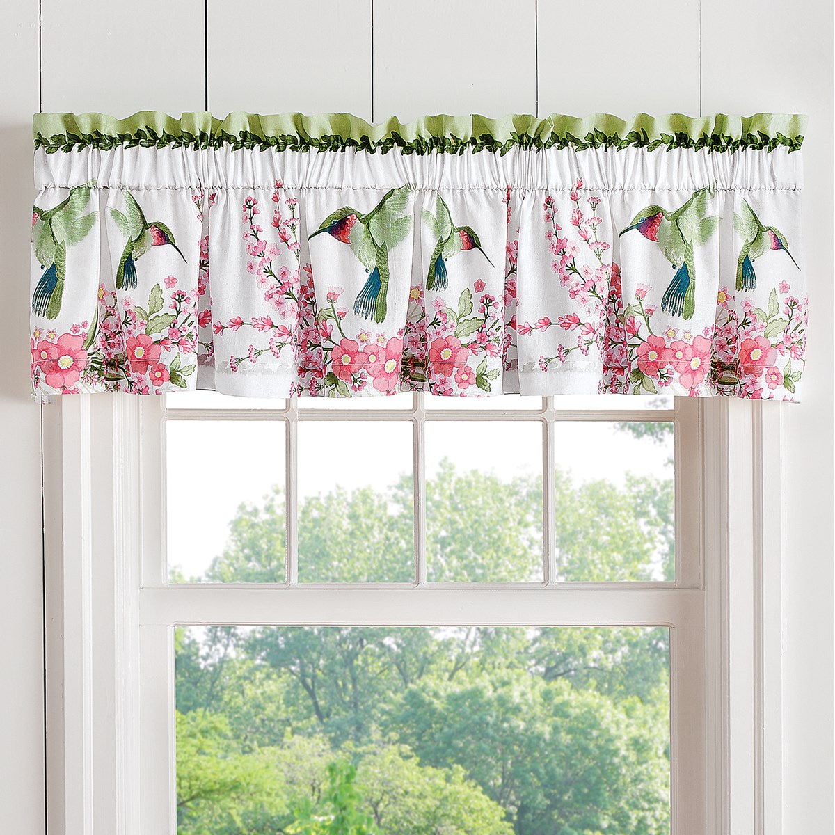 Hummingbird Wreath Curtain Valance Collections Etc.