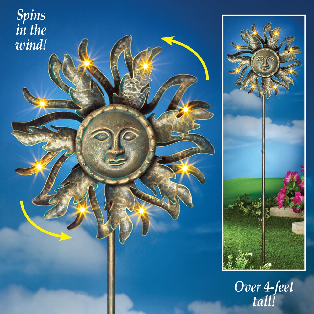 Sun Wind Spinner Solar Powered Garden Stake Collections Etc.