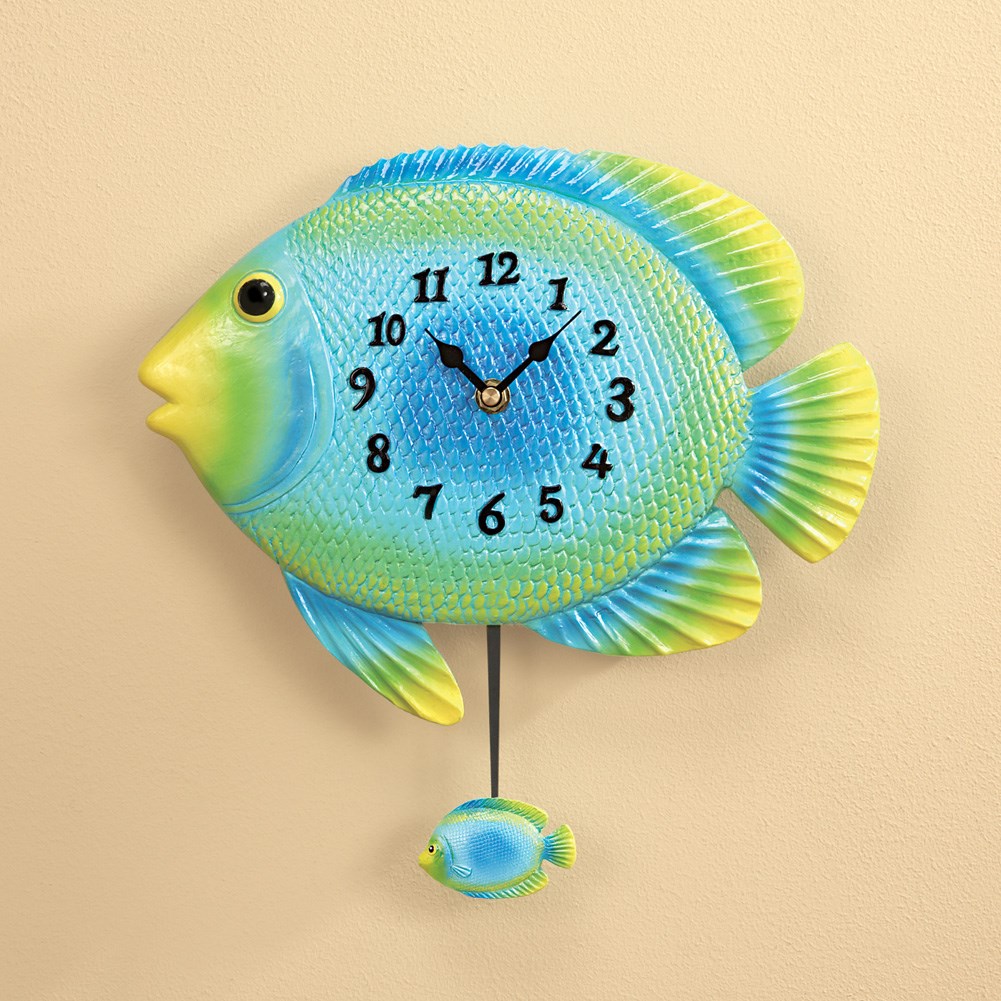 Tropical Fish Pendulum Wall Clock Collections Etc.