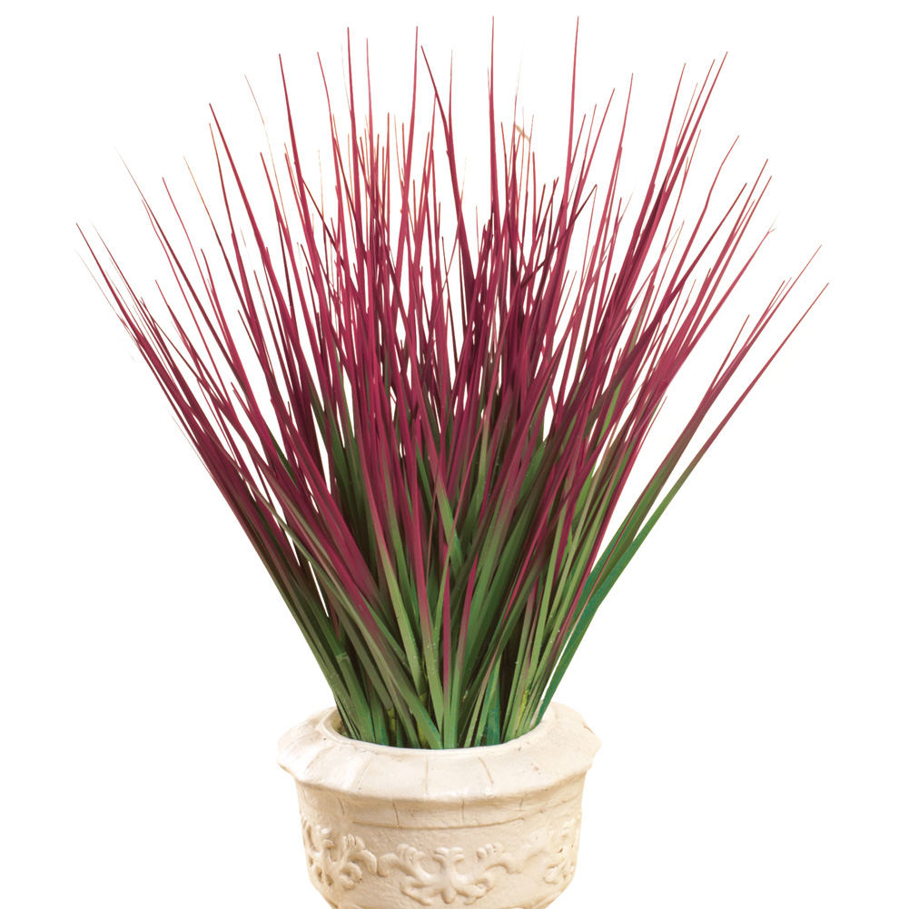 Decorative Grass Bushes - Set Of 3, Shades Of Red