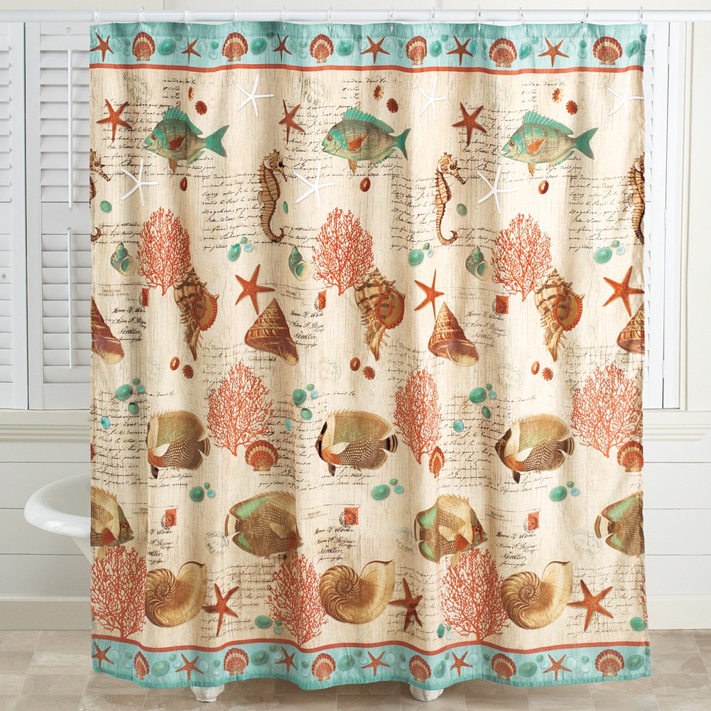 Coastal Seaside Vintage Shower Curtain Collections Etc.