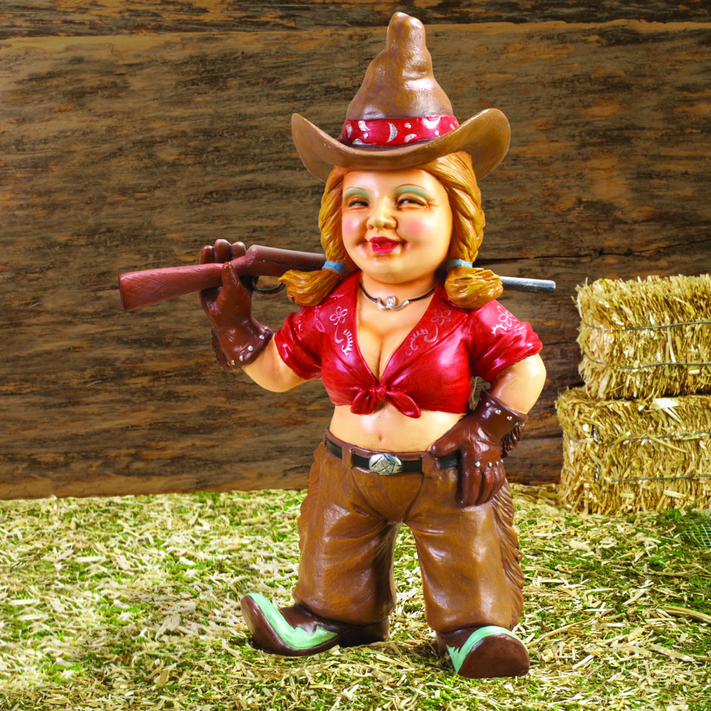 BigTexas Western Cowboy Garden Gnome Bank