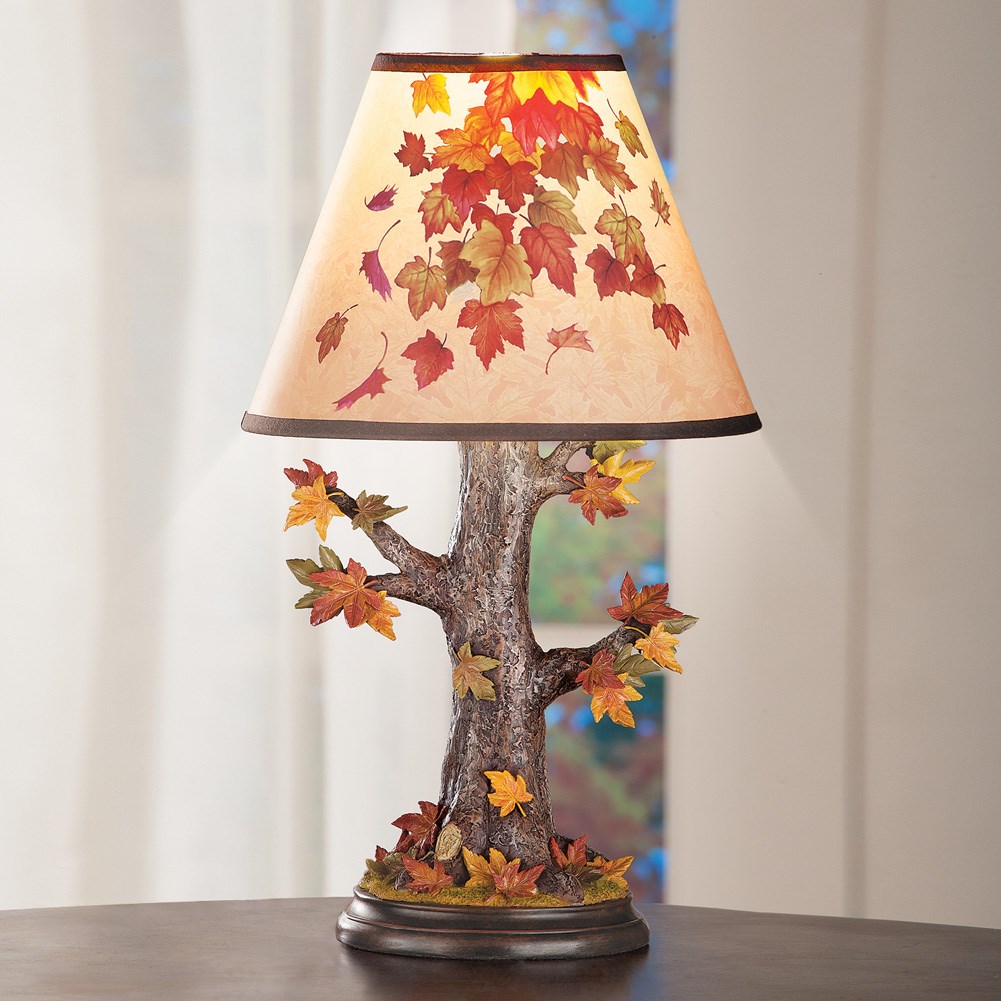 Autumn Leaves Tree Table Lamp Collections Etc.