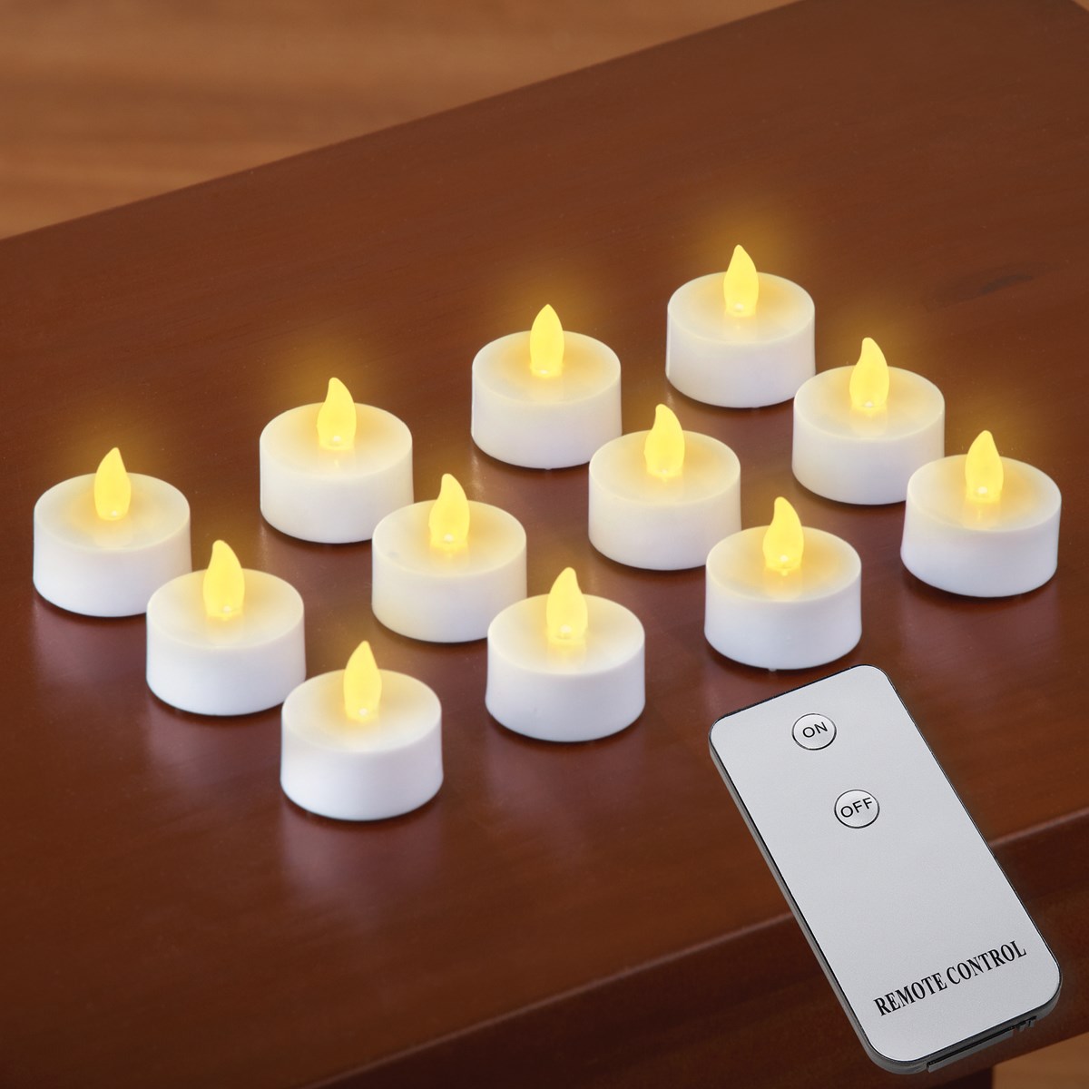 LED Tealight Candles with Remote Set of 12 Collections Etc.