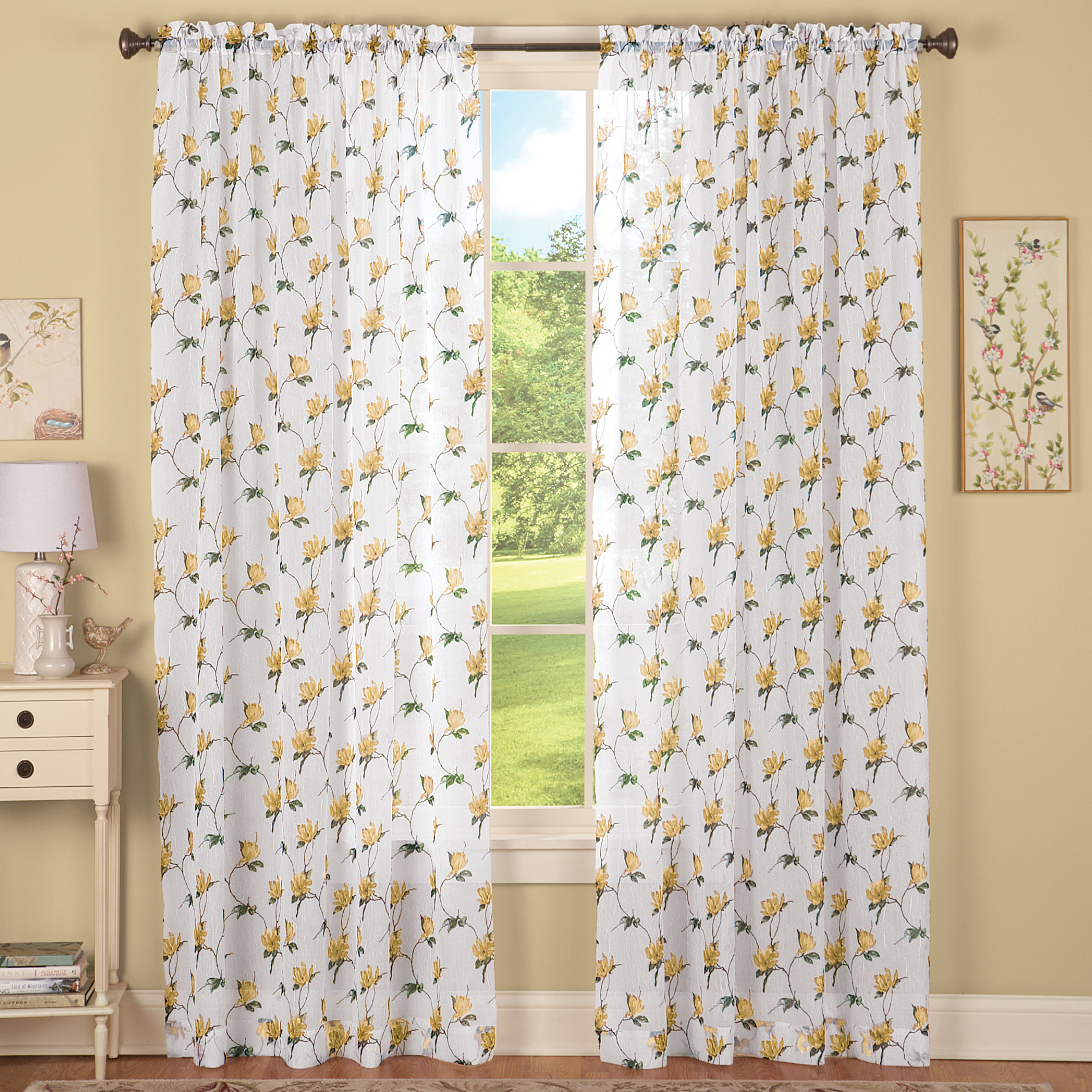 Chancellor Floral Sheer Curtain Panel Collections Etc