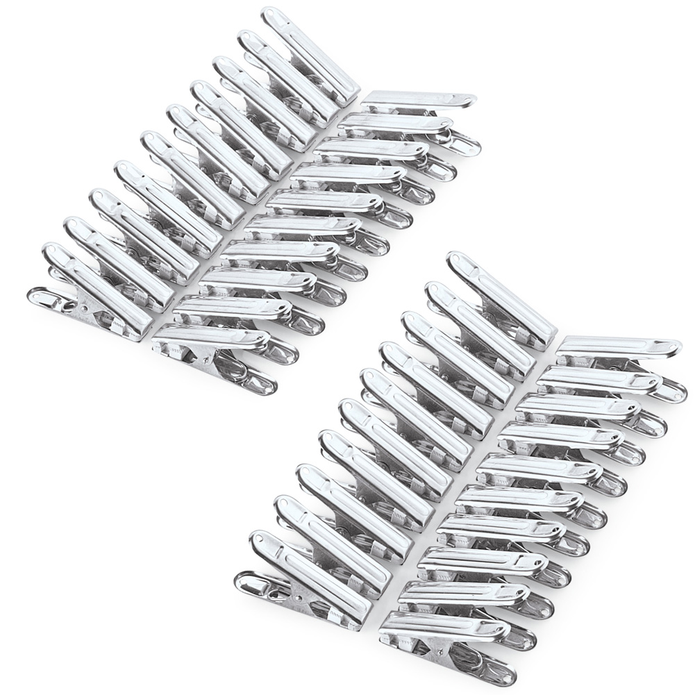 Long-Lasting Stainless Steel Clothespins, Set of 40 - Use for Indoor or Outdoor Laundry Drying