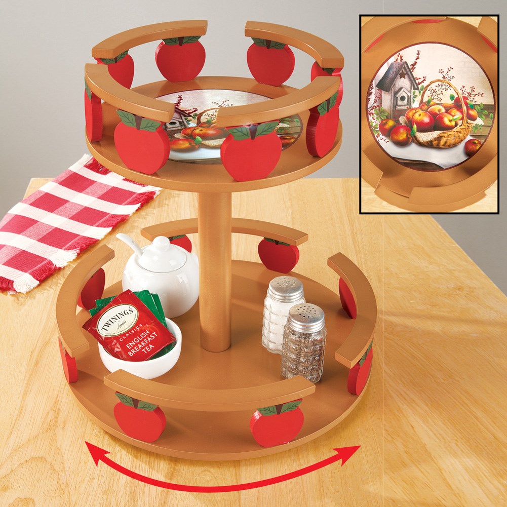 Tiered Apple Lazy Susan Organizer Collections Etc.