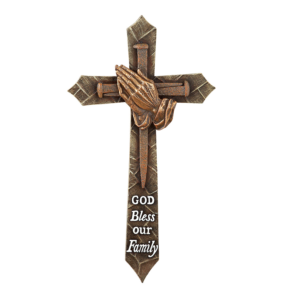 God Bless Our Family Wall Cross 7.76" x 1.06" x 13.86", 7.76" x 1.06" x 13.86"