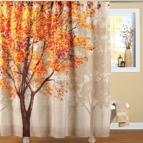 Colorful Autumn Tree Shower Curtain Collections Etc
