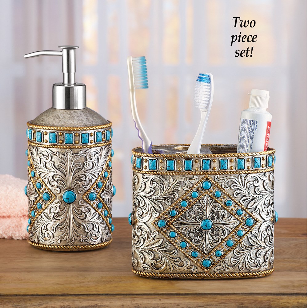 Antique Southwest Turquoise Bath Accessories Collections Etc.